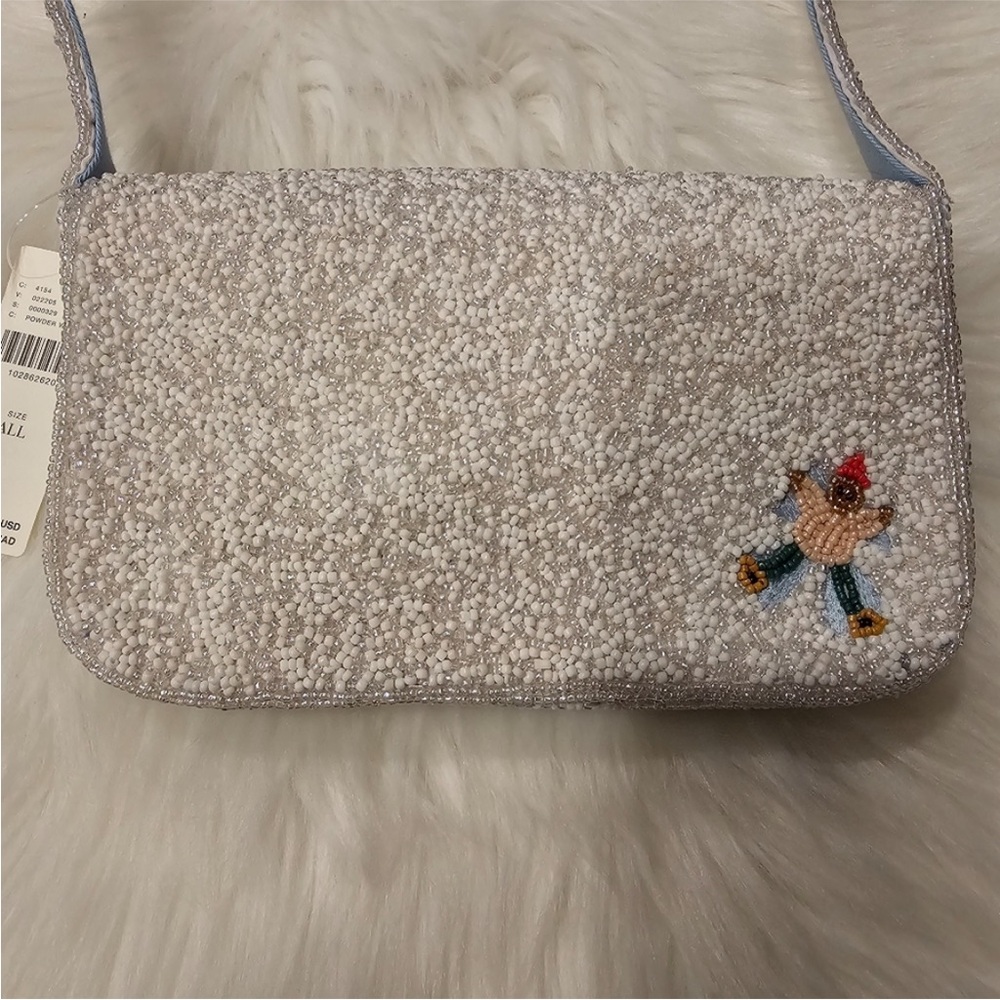 Anthropologie The Fiona Beaded Bag Winter Edition Snow Angels - Picture 14 of 14